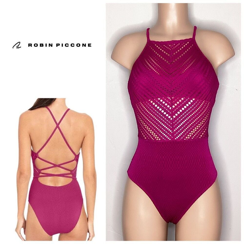 New. Robin Piccone Fuschia Swimsuit. Size 4. Retails $159